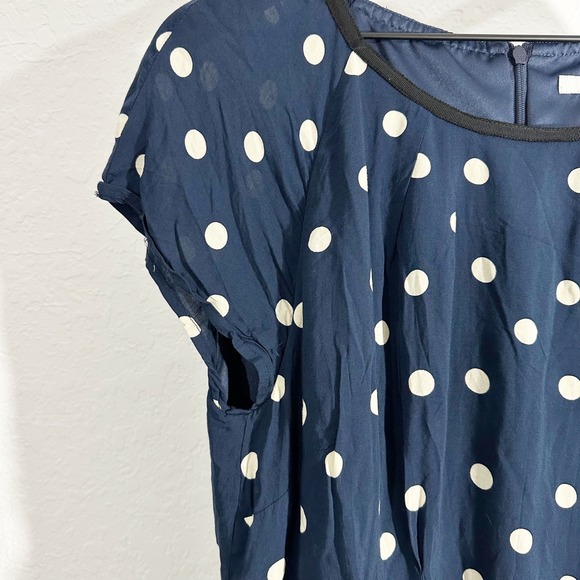 Boden Easy Day Polka Dot Above Knee Dress Blue 14 Business Casual French Girl - Picture 4 of 10